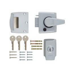 British Standard Keyless Egress Nightlatch Door Lock - Satin Chrome