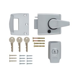 British Standard Keyless Egress Nightlatch Door Lock - Satin Chrome