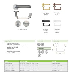 19mm Lift to Lock Tubular Return to Door Lever set -Push On Rose - Grade 304 - SSS