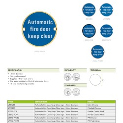 Automatic Fire Door Keep Clear 76mm Signage - Satin Stainless Steel