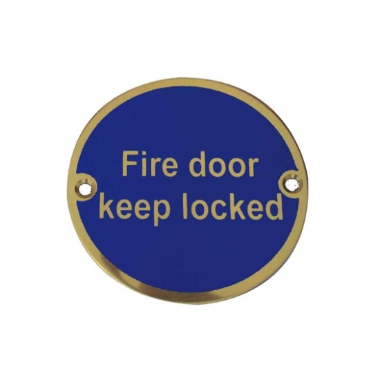 Fire Door Keep Locked 76mm Signage