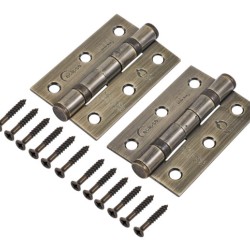 76x52mm Mild Steel Grade 7 Ball Bearing Hinge PAIR (8 Finishes) 