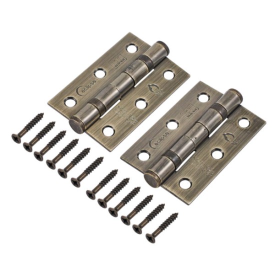 76x52mm Mild Steel Grade 7 Ball Bearing Hinge PAIR (8 Finishes) 