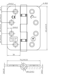 Eclipse Grade 316 Marine Radius External Hinge PAIR Eclipse Grade 316 Marine Radius External Hinge PAIR