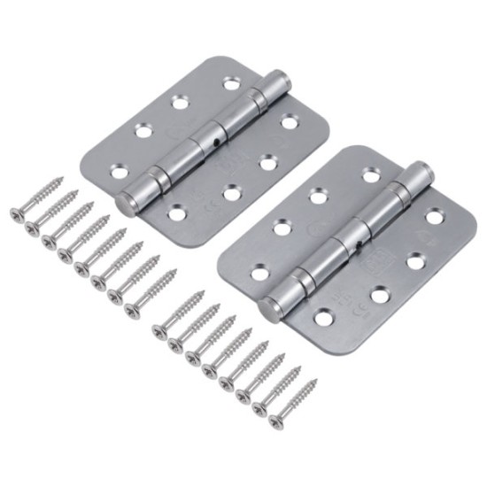 102x76mm Grade 13 Mild Steel Radius Ball Bearing Hinge PAIR