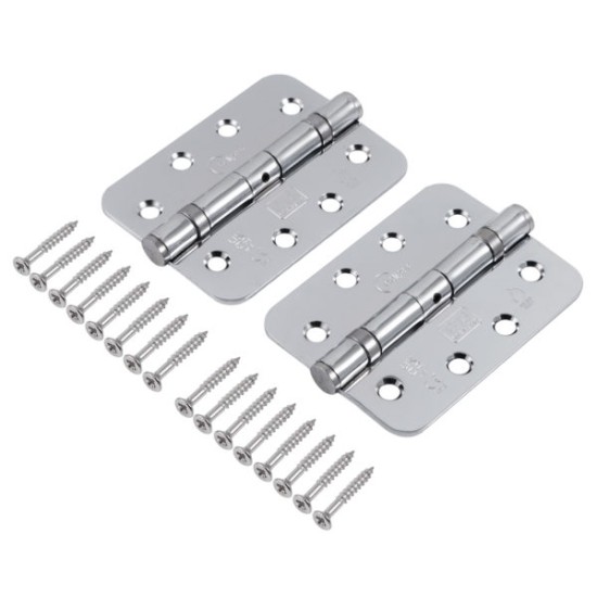 102x76mm Grade 13 Mild Steel Radius Ball Bearing Hinge PAIR