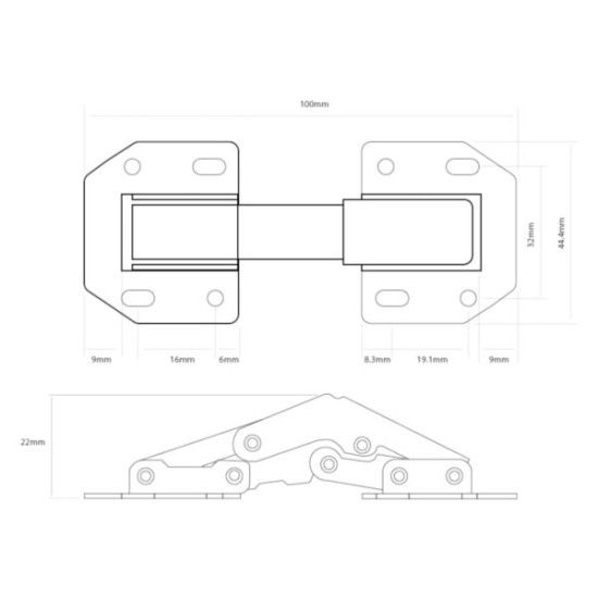 Eclipse Easy On Surface Mounted Cabinet Hinge
