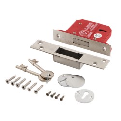 Eclipse BS3621 5 Lever Mortice Deadlock Satin Chrome