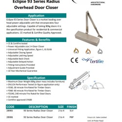 Eclipse 93 Series 2-4 BC/DA Door Closer ( 5 FINISHES)