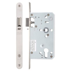 Din Night Latch - 72mm c/c - Backset 60mm - Satin Stainless