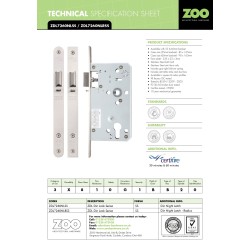 Din Night Latch - 72mm c/c - Backset 60mm - Radius