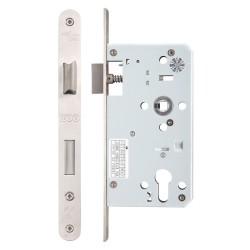 Din Euro Sashlock - 72mm C/C - Backset 60mm - Satin Stainless