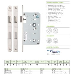 Din Bathroom - 78mm c/c - Backset 60mm - Radius