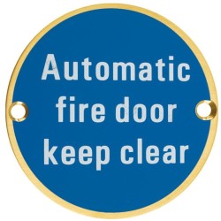 Automatic Fire Door Keep Clear 76mm Signage