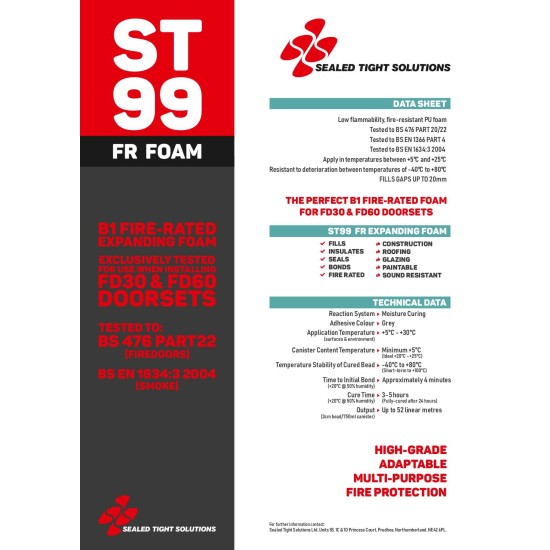 STS ST99 Fire Rated Foam - 750ml