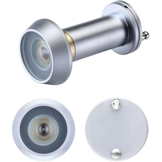 Door Viewer with Glass Lens - Satin Chrome