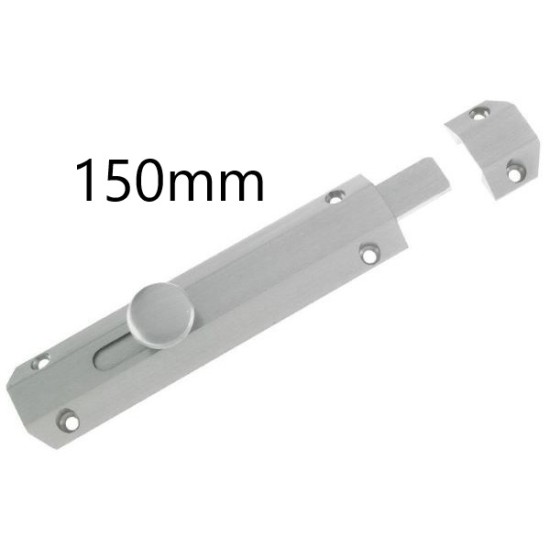 Surface Bolt 150mm - Satin Chrome