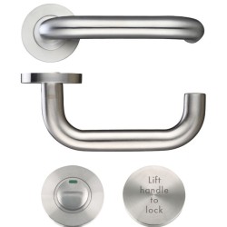 19mm Lift to Lock Tubular Return to Door Lever set -Push On Rose - Grade 304 - SSS