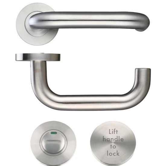 19mm Lift to Lock Tubular Return to Door Lever set -Push On Rose - Grade 304 - SSS