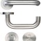 19mm Lift to Lock Tubular Return to Door Lever set -Push On Rose - Grade 304 - Satin Stainless