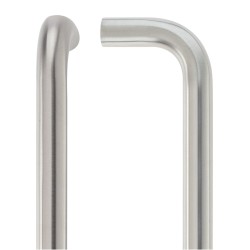 19mm D Pull Handle - Bolt Through Fixings - Satin Stainless