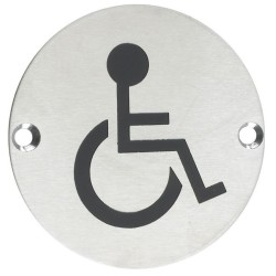 Accessible Disabled 76mm Signage - Satin Stainless Steel