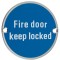 Fire Door Keep Locked 76mm Signage