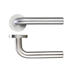 19mm Radius Lever - Push On Rose - Grade 304 - Satin Stainless