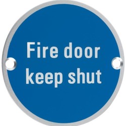 Fire Door Keep Shut 76mm Signage - Aluminum